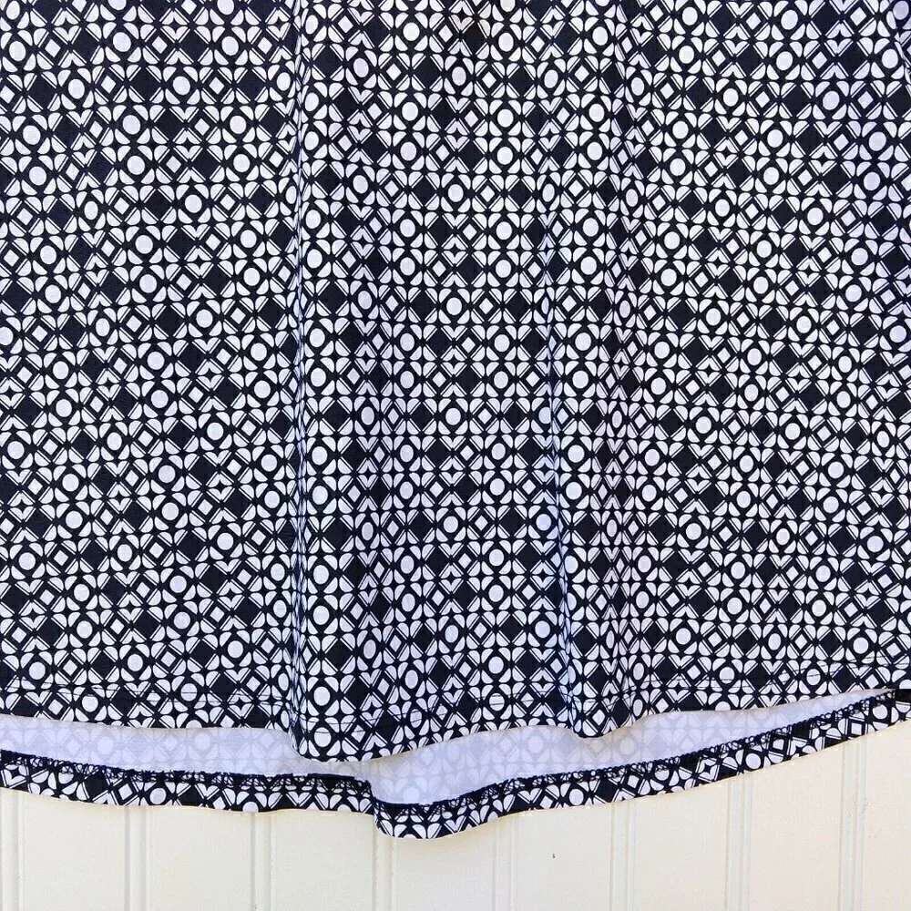 Title Nine Foldover Skirt Size XL Black White Print Short Stretch Active Workout - Picture 5 of 8
